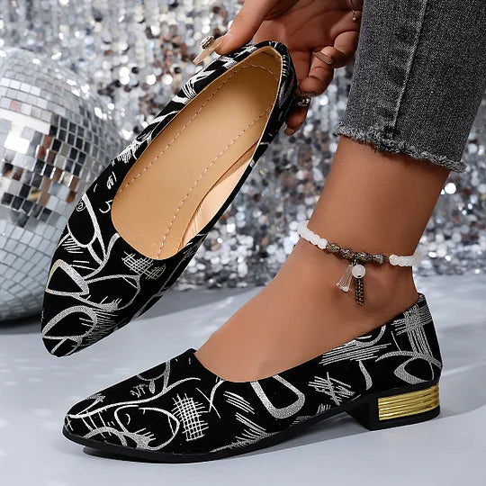 Fernandez - Sapatos de Salto Baixo Respiráveis