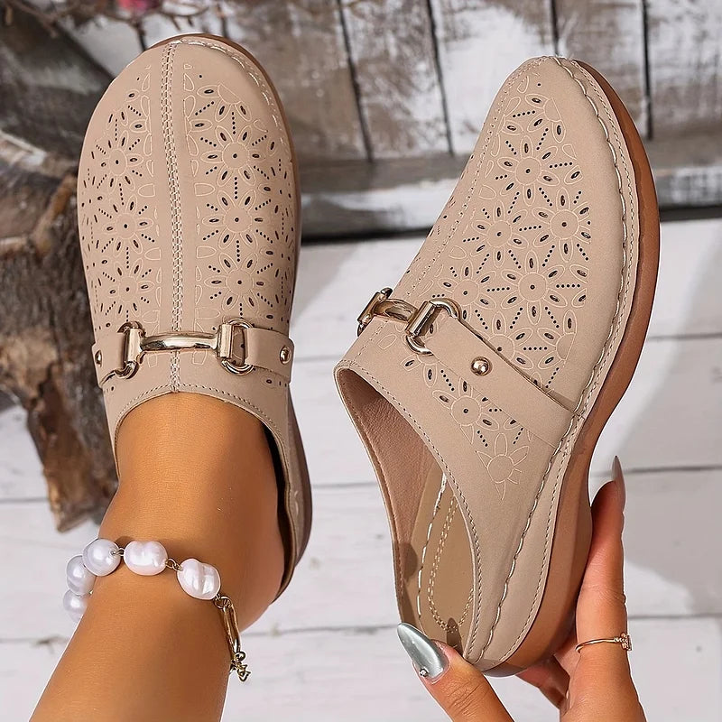 Hailen - Mules Casuais Com Padrão Floral e Sem Atacadores