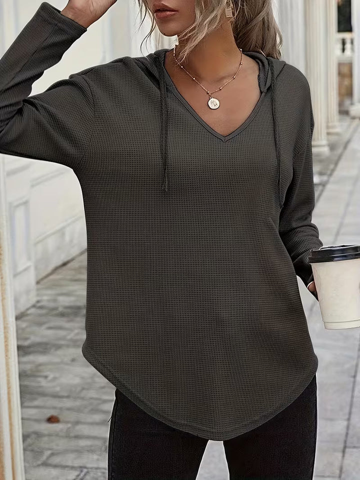 Heydi - Camisola Com Capuz  Manga Comprida e Bainha Curva