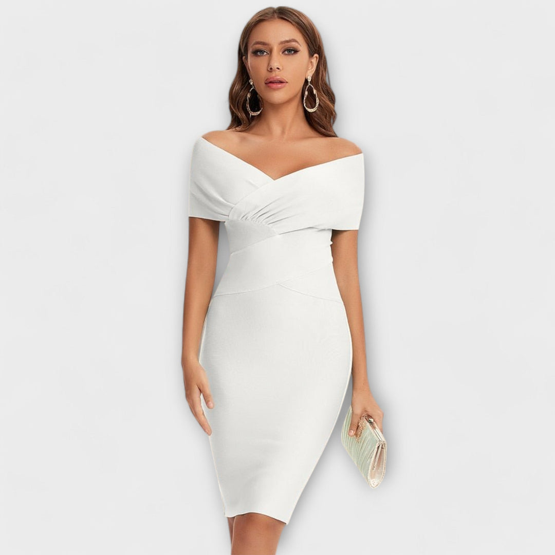 Leesina - Vestido Elegante Com Decote Em V
