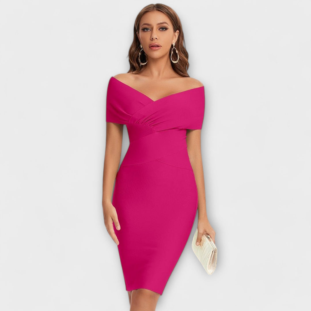 Leesina - Vestido Elegante Com Decote Em V