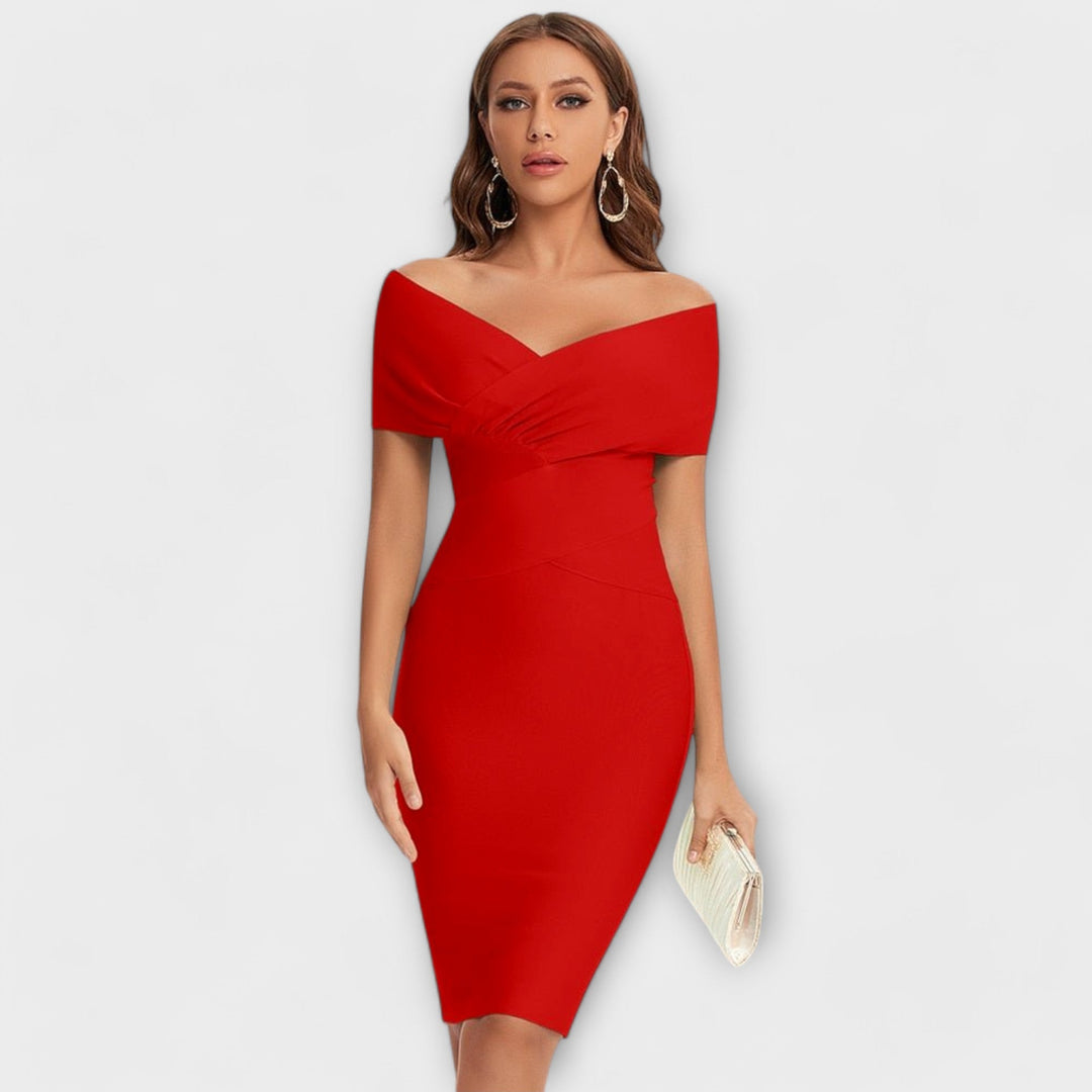 Leesina - Vestido Elegante Com Decote Em V