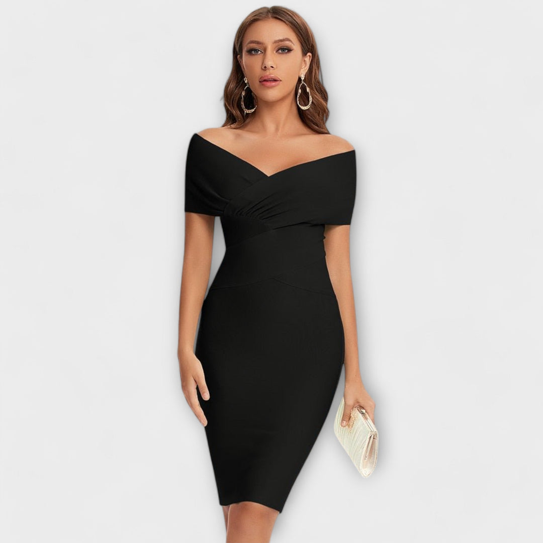 Leesina - Vestido Elegante Com Decote Em V