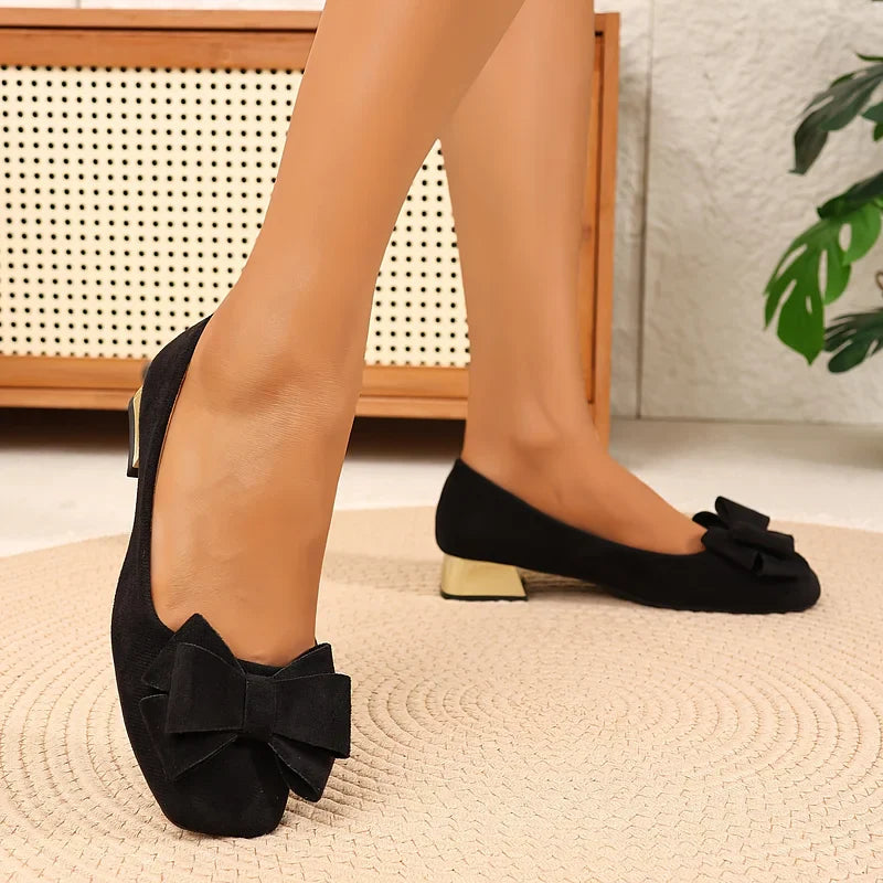 Silvie - Sapatos Elegantes Com Salto Baixo e Laço