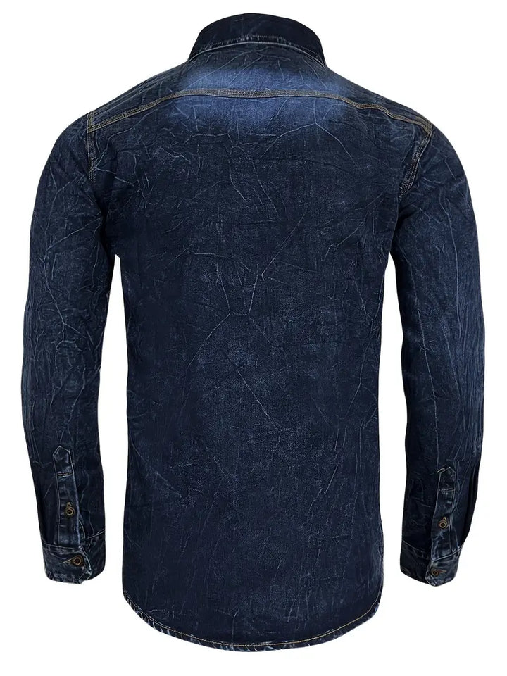 Angelo - Camisa de Ganga com Bolsos Frontais com Botões