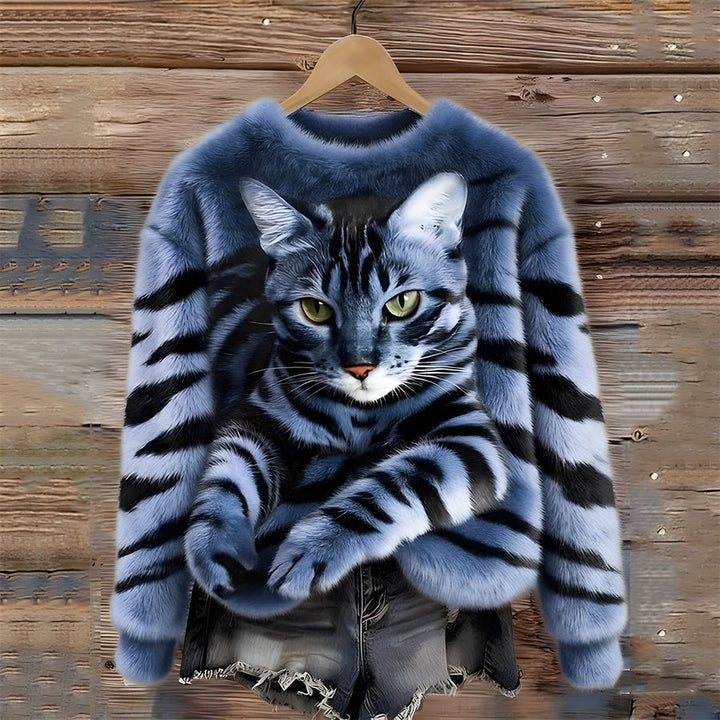 Zohara - Camisola De Pele Sintética Com Estampado De Gato