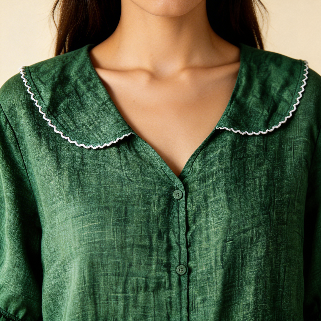 Meygan - Blusa Com Gola Peter Pan