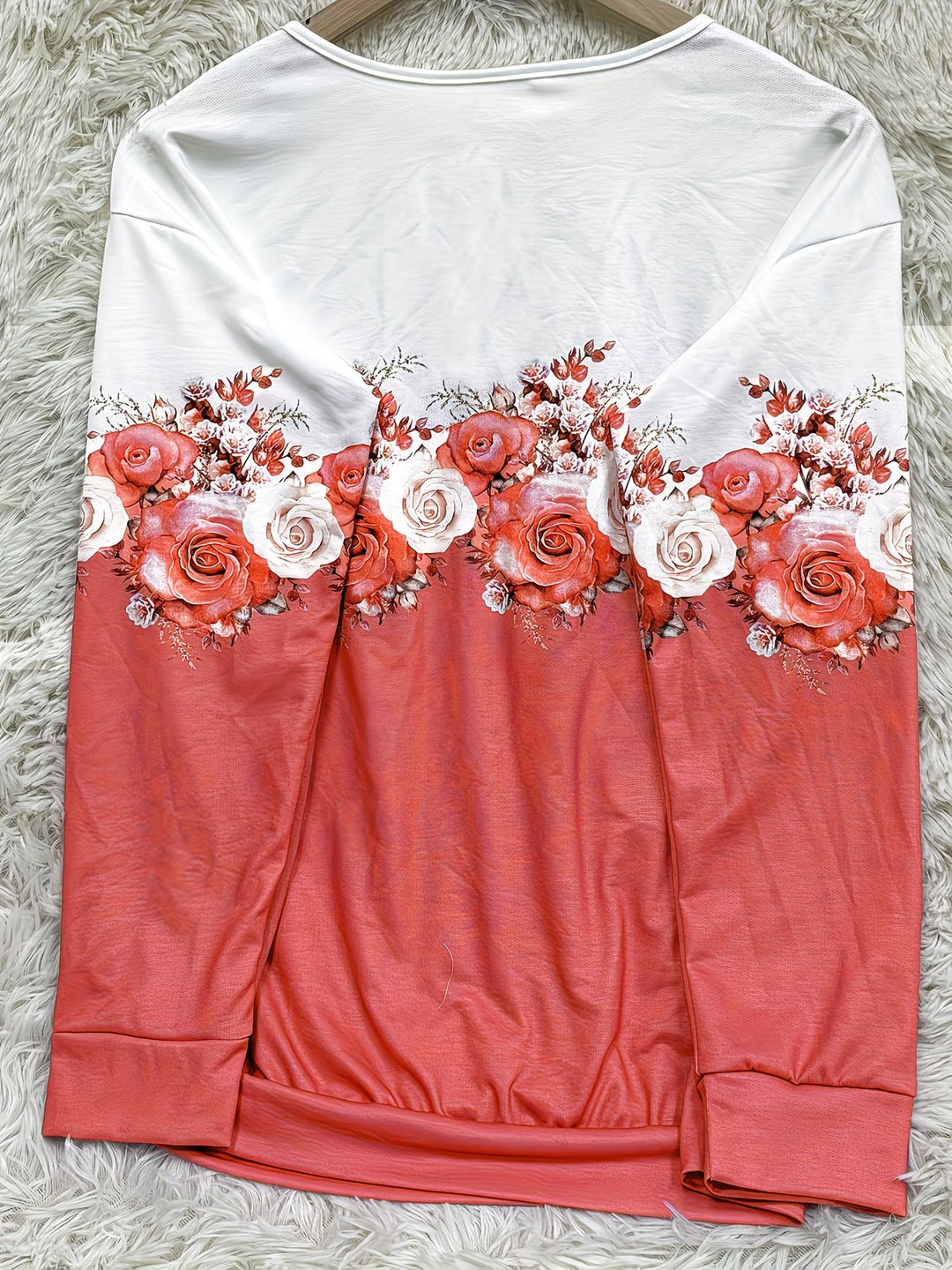 Shlomina - Camisola Com Meio Fecho e Estampado De Rosas