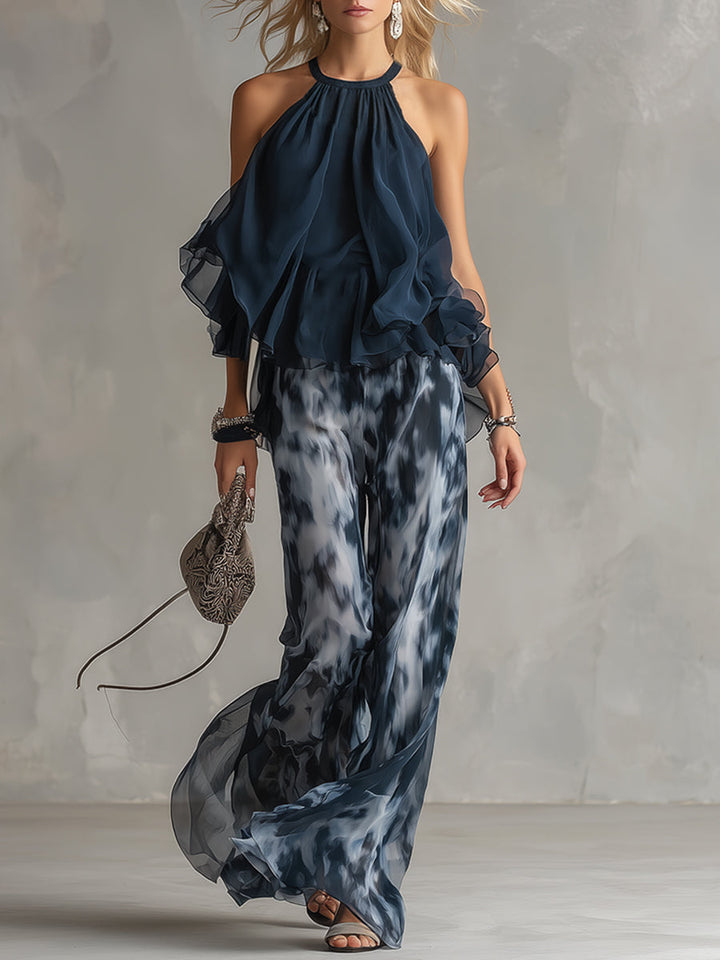 Shylla - Conjunto De Duas Peças Em Chiffon Elegante