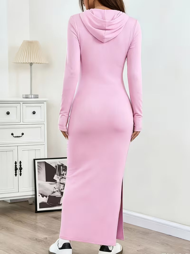Dahye - Vestido Maxi De Manga Comprida Com Capuz