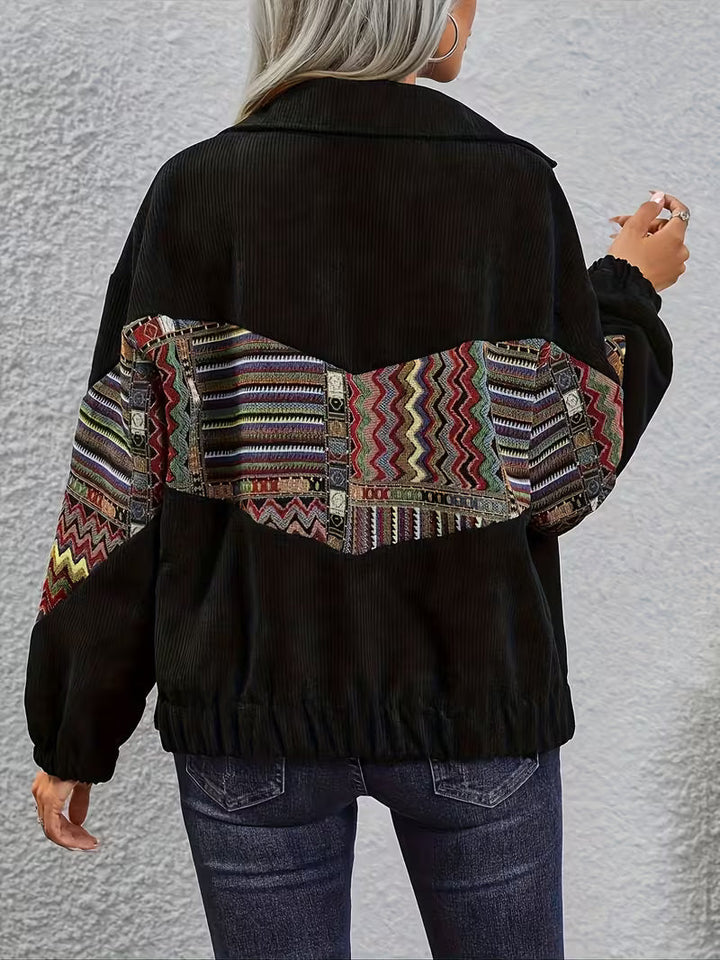 Denyque - Casaco Com Patchwork Geométrico Multicolorido e Lapelas