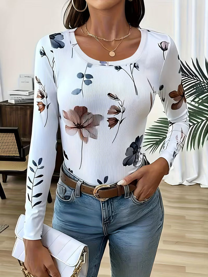 Rabiye - Top Com Estampado Floral E Decote Quadrado