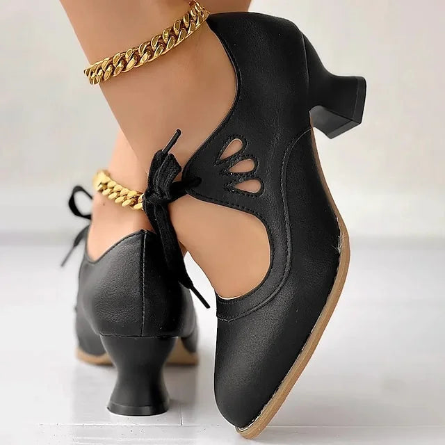 Zydrune - Sapatos de Salto Alto em Couro Vintage