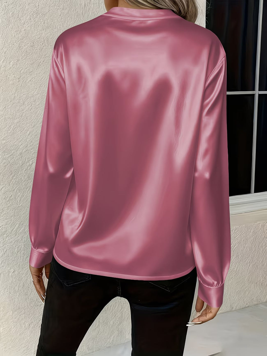 Ronika - Blusa De Manga Comprida Com Decote em V