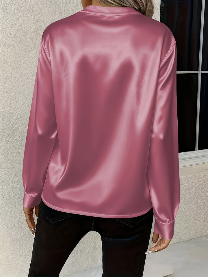 Ronika - Blusa De Manga Comprida Com Decote em V