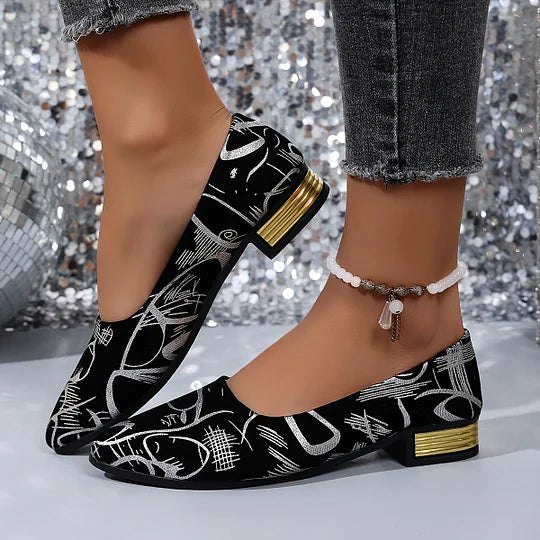Fernandez - Sapatos de Salto Baixo Respiráveis