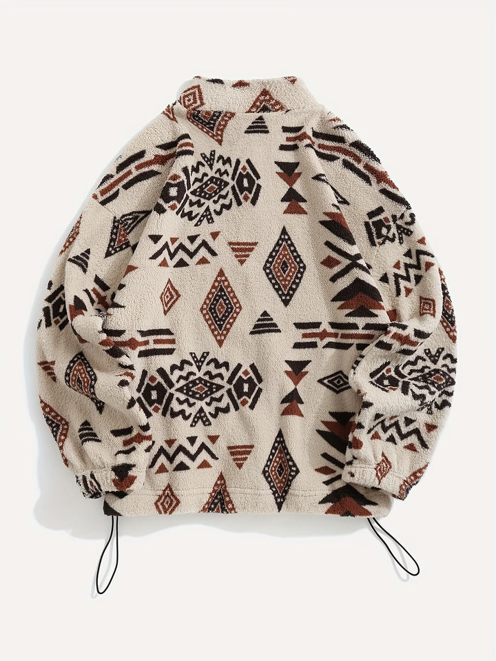 Esra - Long Sleeve Geometric Print Jacket