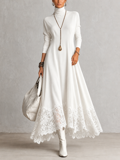 Albria - Vestido Maxi de Manga Comprida com Estilo Vintage