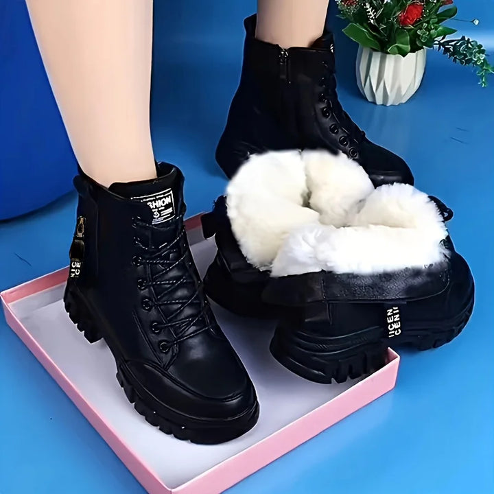 Elanor - Bota De Inverno Quente Em Pele