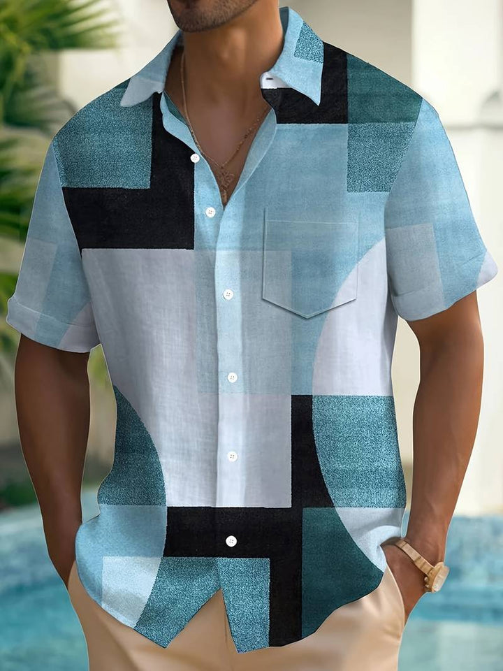 Boucher - Camisa De Manga Curta Com Estampado Geométrico Vintage E Botões