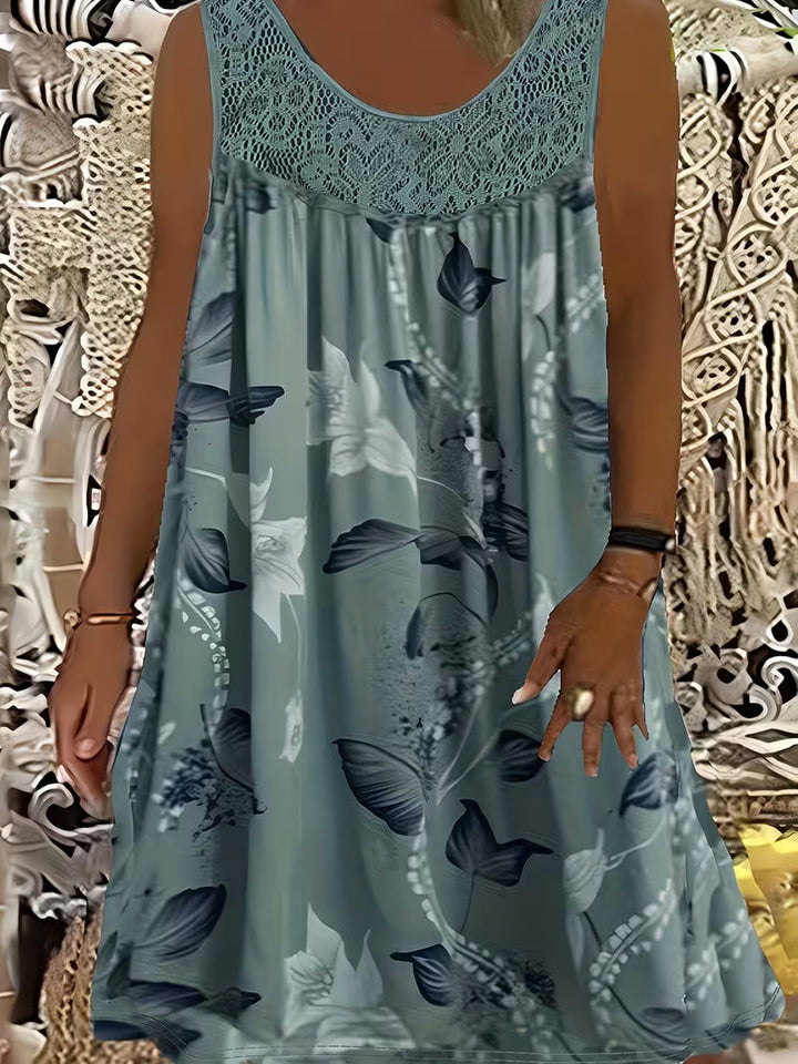 Samudri - Vestido Maxi largo Sem Mangas Com Gola Redonda