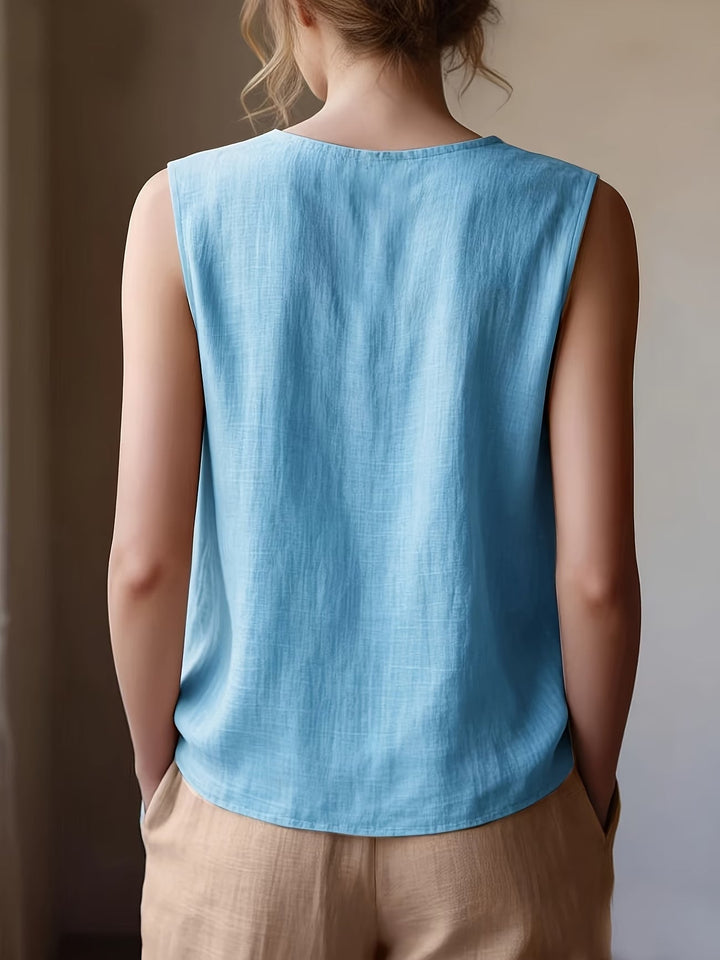 Safiya - Blusa SEM Mangas Com Decote Com Folhos