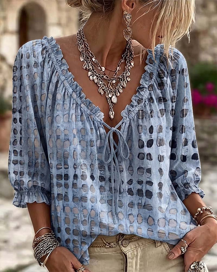 Kesney - Blusa As Bolinhas Com Atacadores