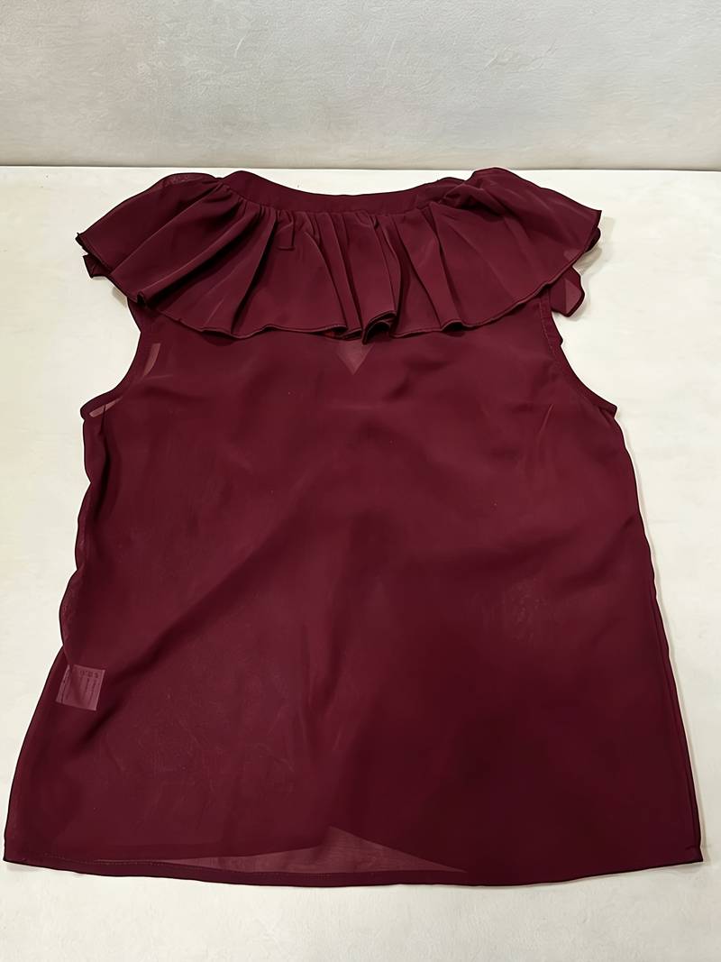 Satori - Top Vintage De Chiffon Com Folhos