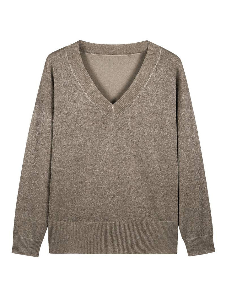 Migle - Camisola De Manga Comprida Com Decote Em V