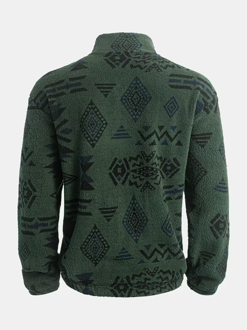 Witker - Camisola Étnica Felpuda Com Gola Alta
