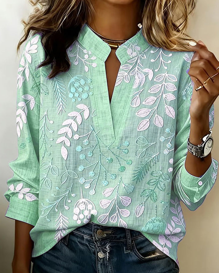 Adanna - Blusa Com Padrão Floral E Gola Alta
