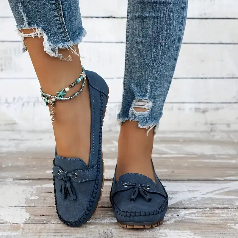 Patamon - Mocassins Confortáveis Com Laços Vintage Suaves