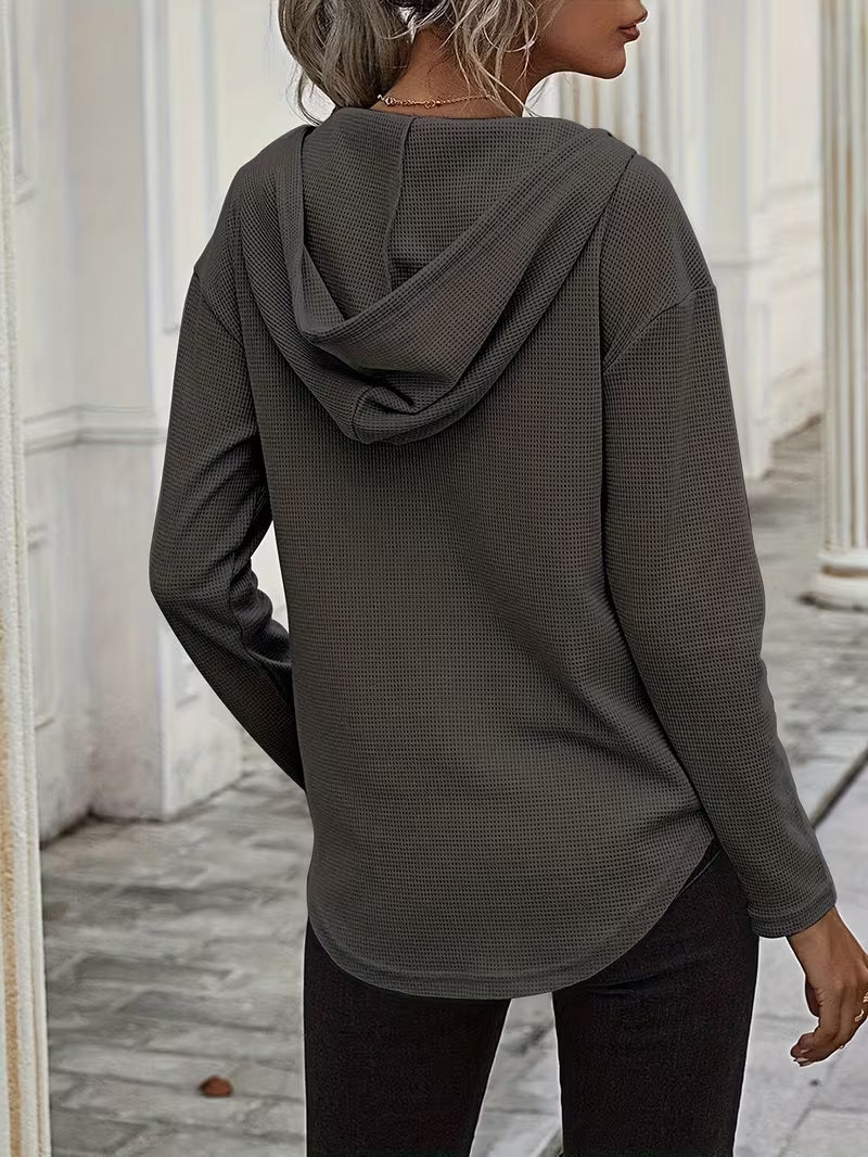Heydi - Camisola Com Capuz  Manga Comprida e Bainha Curva