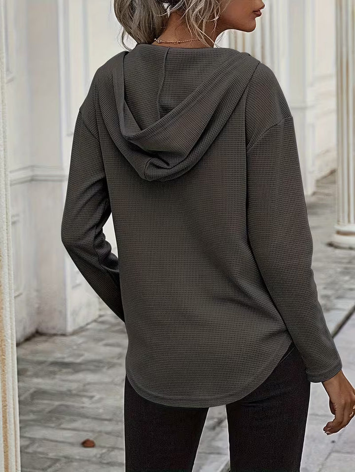 Heydi - Camisola Com Capuz  Manga Comprida e Bainha Curva