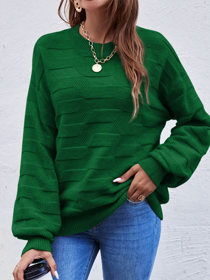 Annastina - Camisola Casual De Manga Comprida Com Gola Redonda