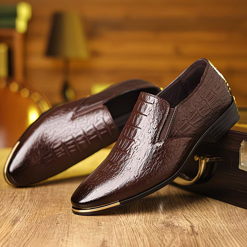 Natanor - Sapatos Casuais Com Padrão de Crocodilo