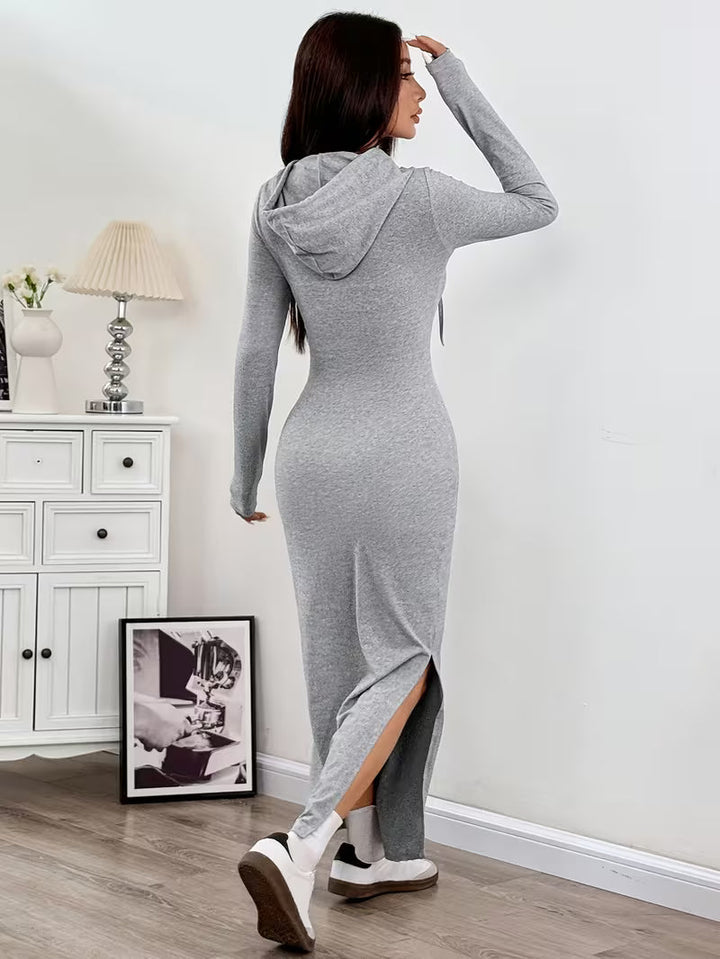 Dahye - Vestido Maxi De Manga Comprida Com Capuz