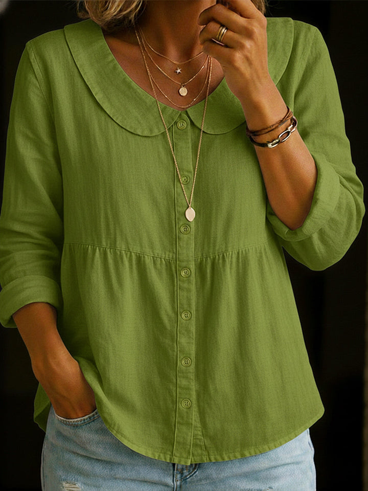 Neveni - Blusa de Manga Comprida Com Botões