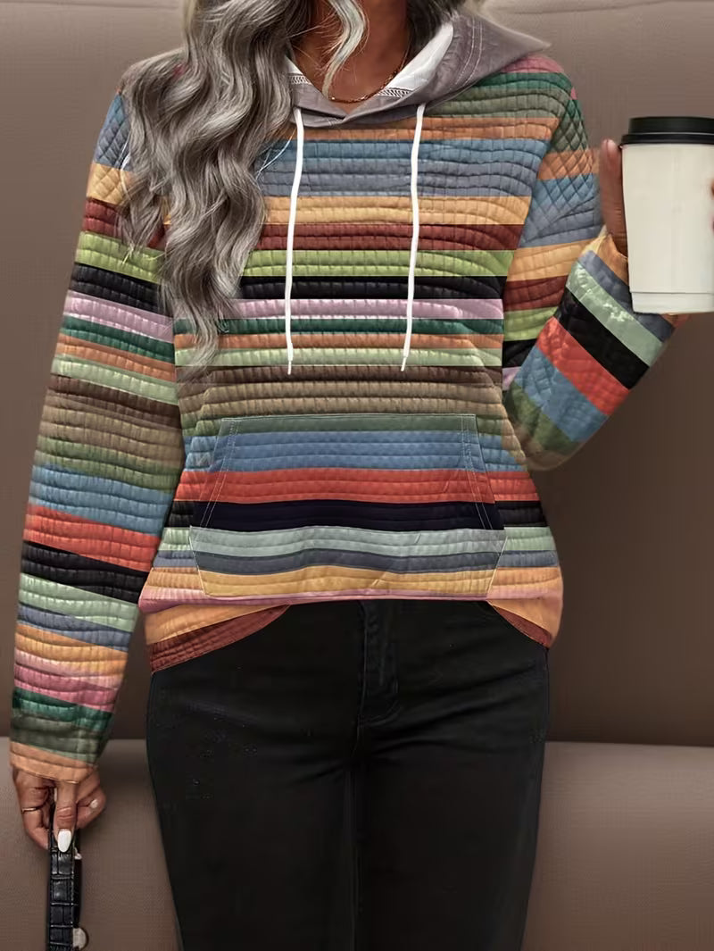 Bilisha - Camisola Com Capuz E Padrão Às Riscas