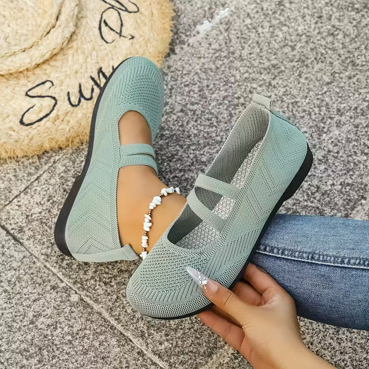 Kethryn - Sapatos Mary Jane de Malha Sem Atacadores