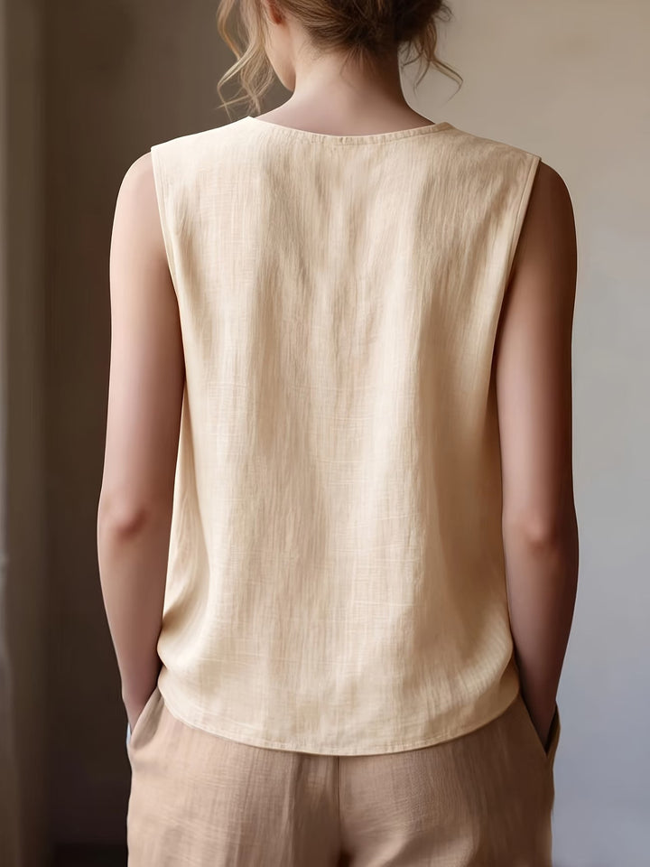 Safiya - Blusa SEM Mangas Com Decote Com Folhos