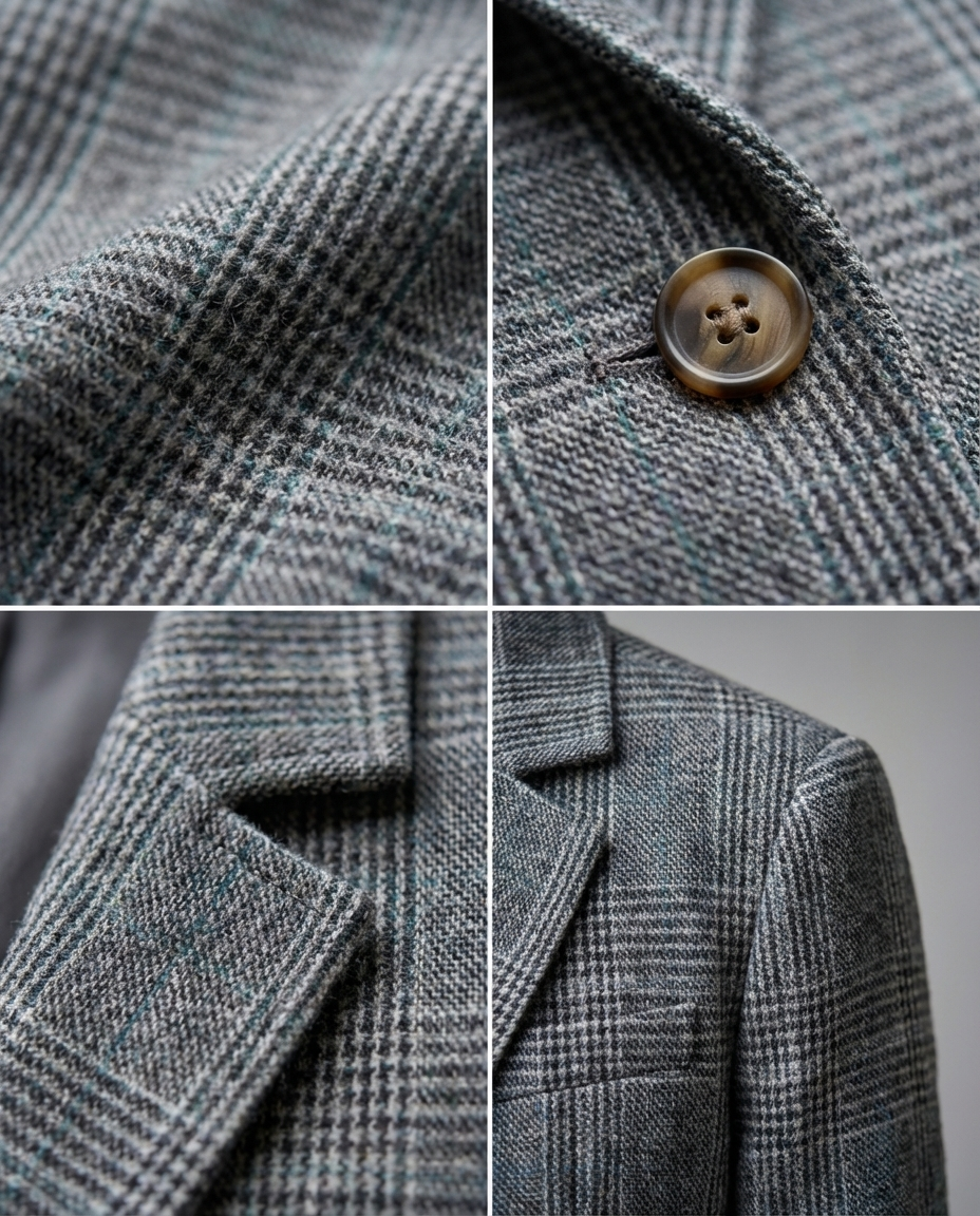 Basia - Blazer De Inverno Elegante a Xadrez