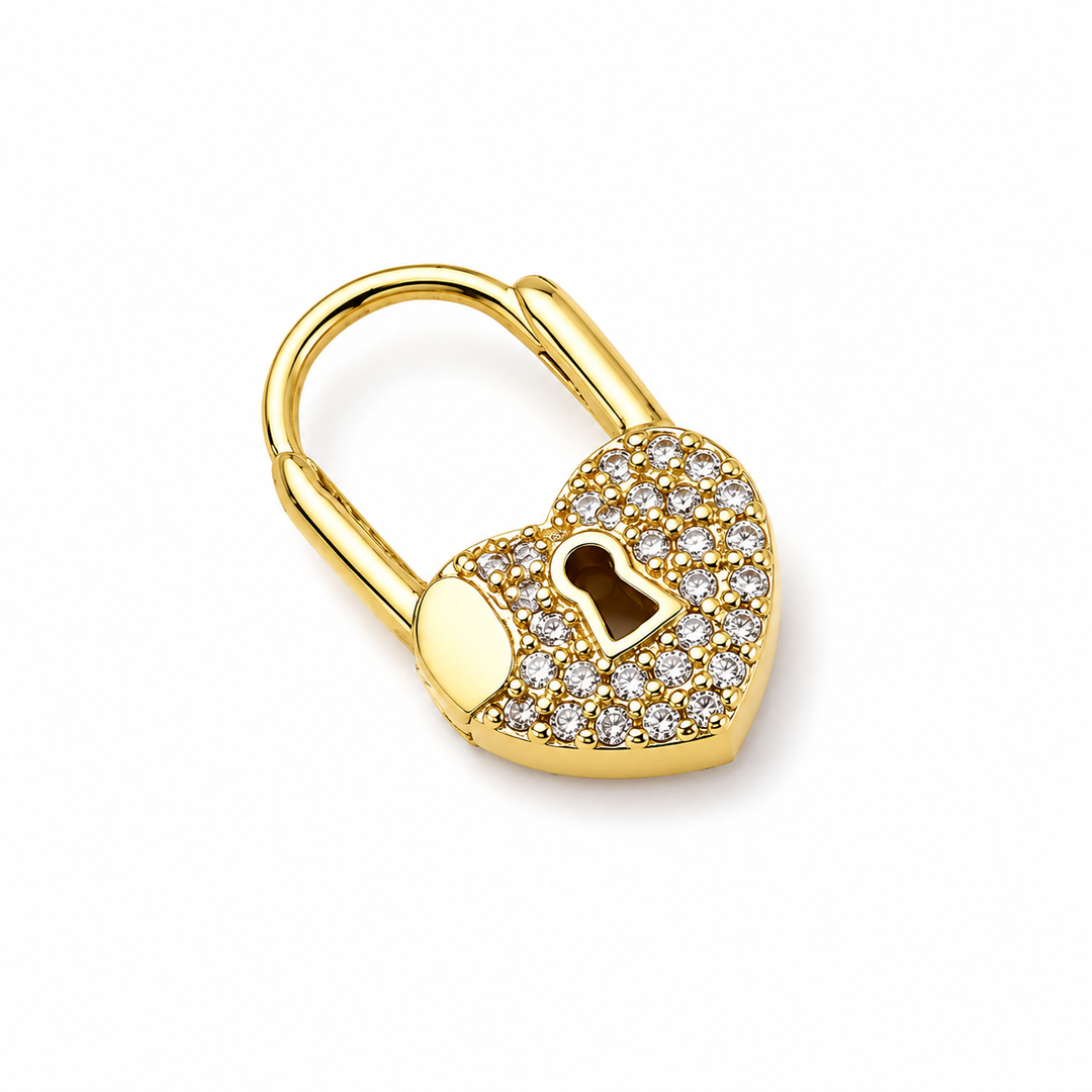 Koolen -   Brincos De Argola Mini Com Fecho Em Forma De Coração