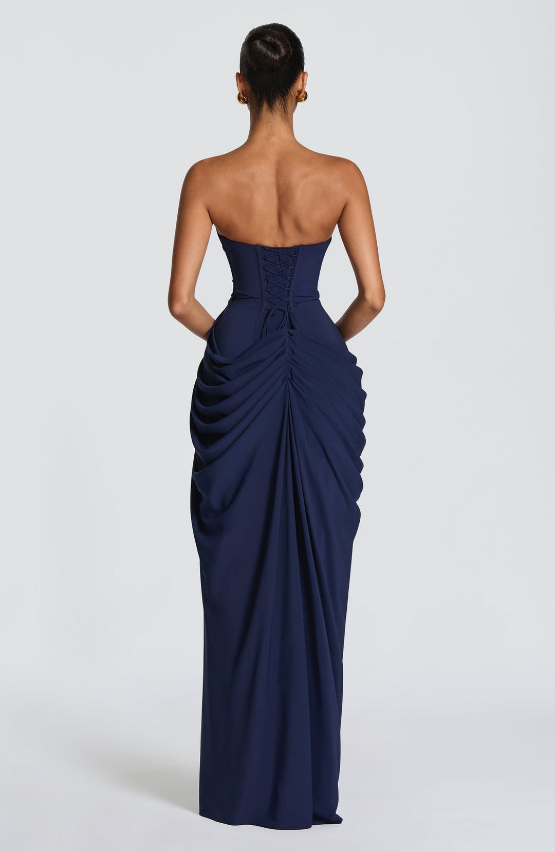 Sabrina - Vestido maxi sem Alças com corte Escultural e Fenda