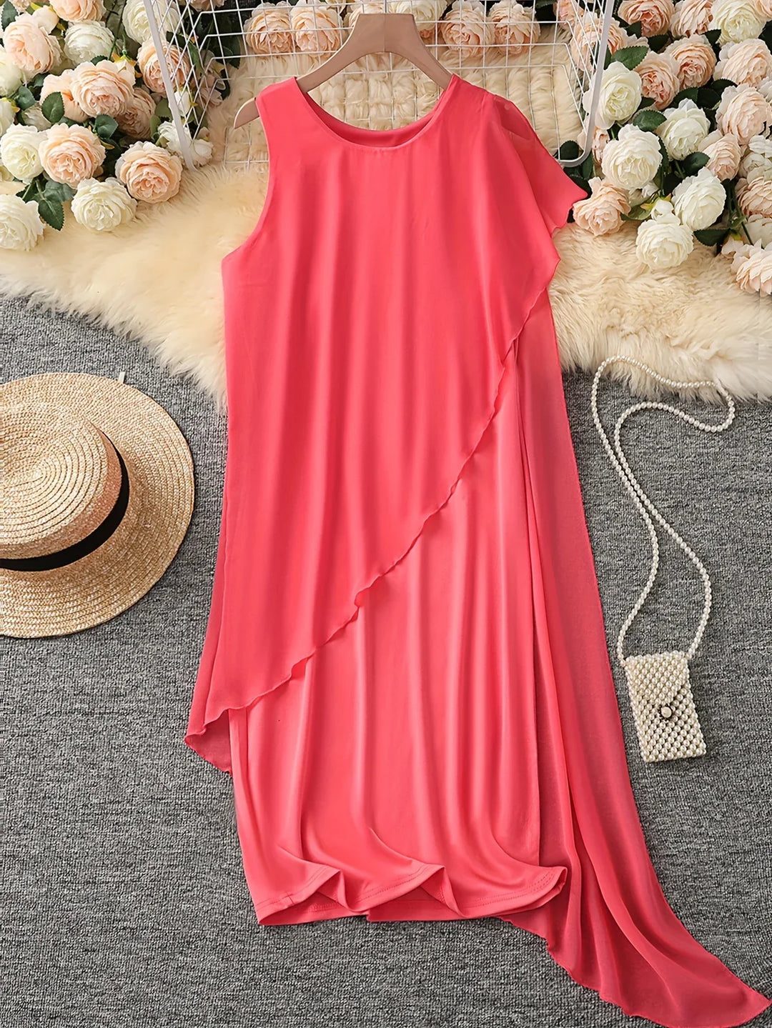 Maren - Vestido Midi Elegante Sem Mangas