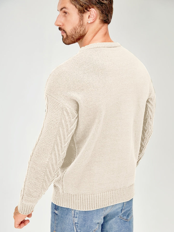Eiduks - Camisola Clássica de Gola Redonda com Ponto Trançado