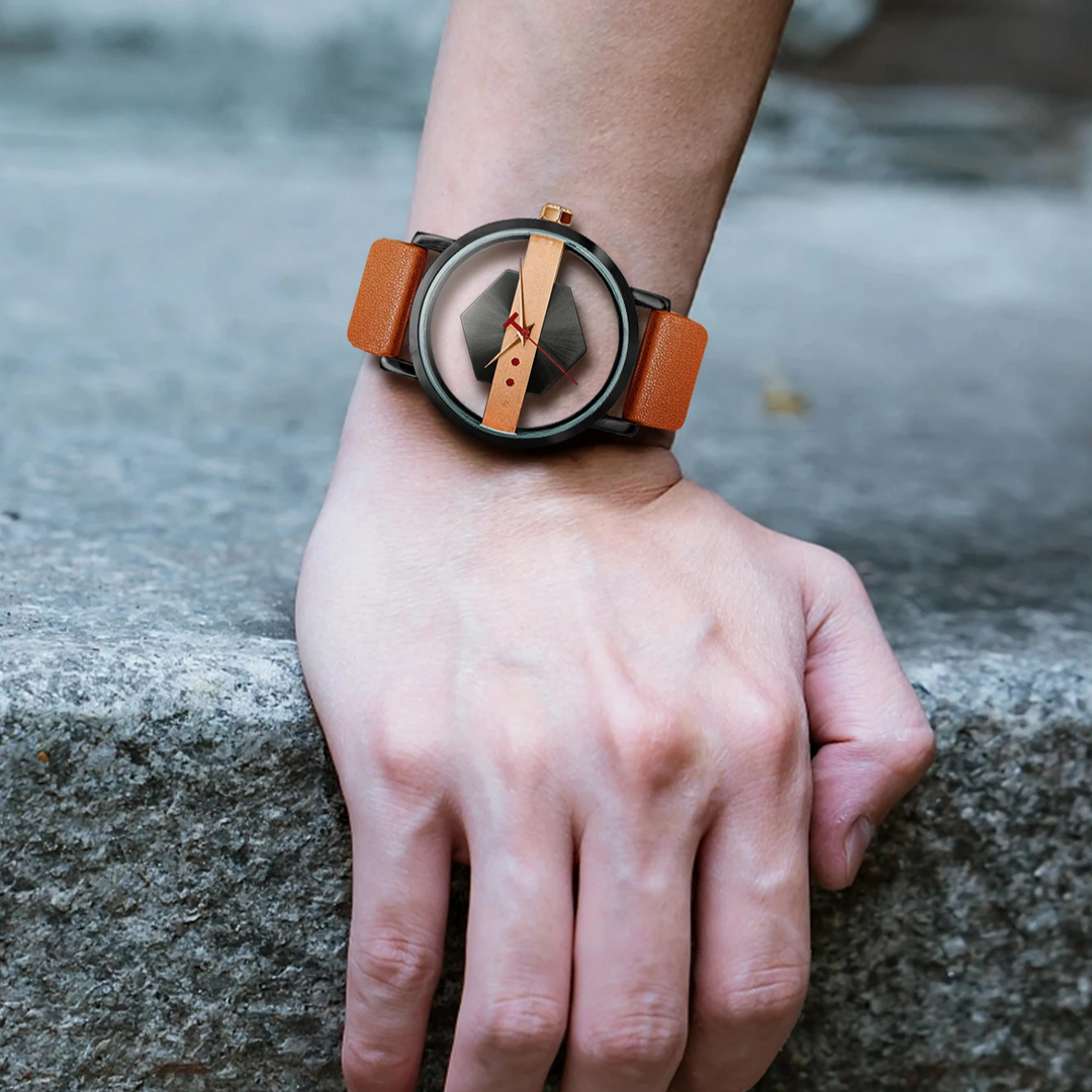 DialVorn - Relógio Com Mostrador Geométrico E Bracelete