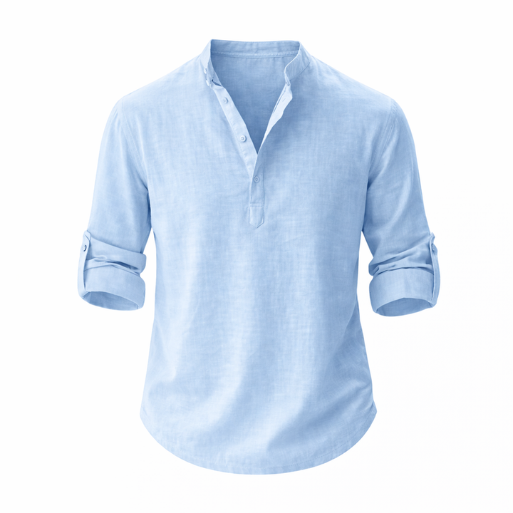 Galeazzo - Camisa De Manga Comprida Em Algodão e Linho