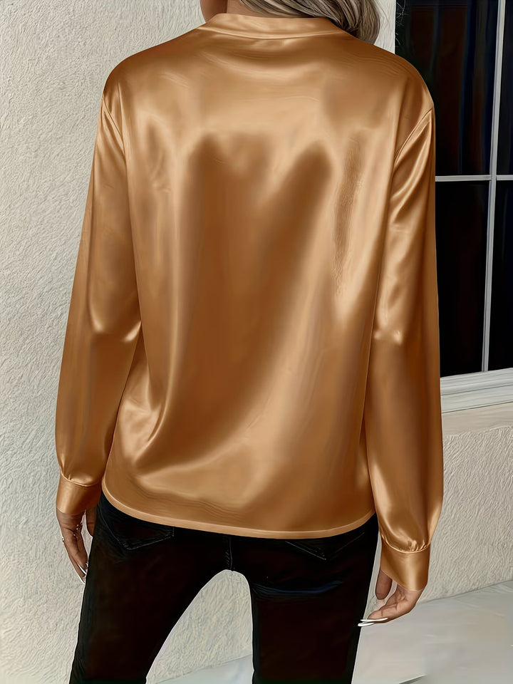 Ronika - Blusa De Manga Comprida Com Decote em V