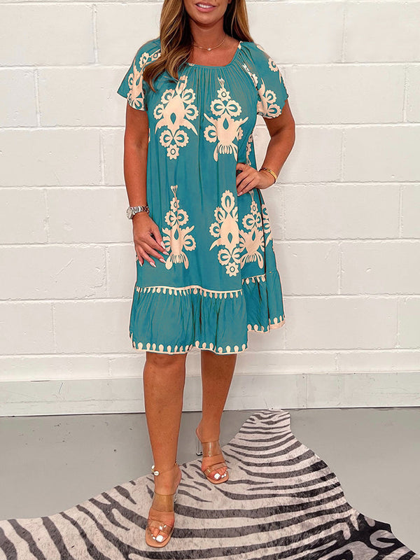 Ranee - Vestido Geométrico Com Decote Quadrado
